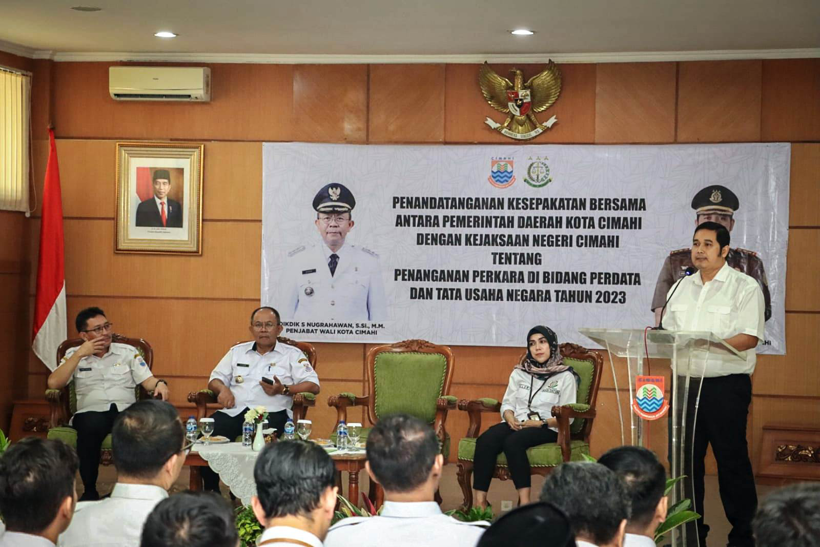 Penandatanganan Kesepakatan Bersama Antara Pemerintah Daerah Kota Cimahi Dengan Kejaksaan Negeri Cimahi Tentang Penanganan Perkara Di Bidang Perdata dan Tata Usaha Negara Tahun 2023